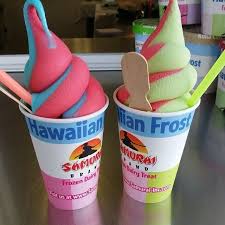 Hawaiian Frost Frozen Dairy Treat Samurai Brand Lebensmittel Essen Geburtstagskuchen Kind Leckerschmecker