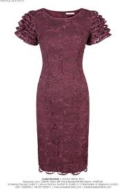 The Louise Kennedy Juliette Burgundy Lace Dress With Beaded Ruffle Sleeve