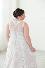 Lace Aline Wedding Dress With Straps And A Delicately Covered Lace Back Illusion A Curvy Bridesmaid Dresses Trendy Wedding Dresses Wedding Dresses With Straps