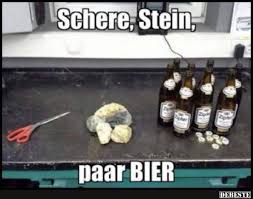 Schere Stein Paar Bier Bier Lustig Bier Lustig