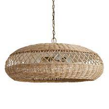 Organic Yet Modern The Rafa Pendant From Arteriors Home Shows Off Naturally Good Looks In A Mid Century Saucer Shape To Get The L Wicker Iron Accents Pendant