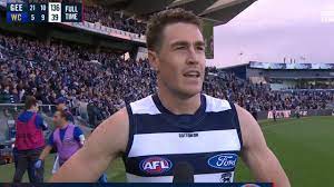 Geelong spearhead jeremy cameron is resigned to spending more time on the sidelines with hamstring trouble as the cats continue their charge towards the afl finals. Afl 2021 Jeremy Cameron Geelong Debut Post Match Interview Gws Trade Geelong Vs West Coast