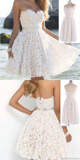 Elegante Tragerlose Party Frauen Eine Linie Blume Spitze Prom Kurze Kleider Fur Grosse Kurze Kleider Kleider Hochzeit Jugendweihe Kleider