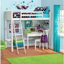 A seat and table in one, this wooden kids' desk will add a modern touch to your little one's room. Twin Bunk Loft Bed Over Desk With Ladder Kids Teen Bedroom White Wood Furniture 65857150568 Ebay