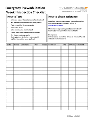 Januari 12, 2021 februari 03, 2021 Eyewash Weekly Checklist