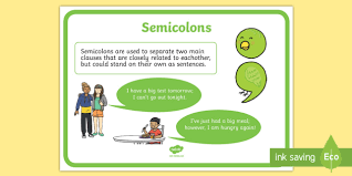 She loved her house unlike semicolons, colons work to introduce a statement, question, or list. Semi Colon Poster Teacher Made