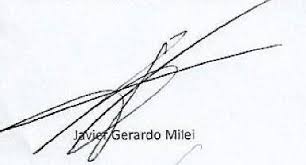 Dos cualidades que suman en la tv basura. File Firma Javier Milei Jpg Wikipedia