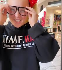 My manager made me a hoodie and I'm OBSESSED with it!!! thank you @ caryn.sterling ❤️ I'm literally going to LIVE in this hoodie!!✨ still can't  believe it. #Time100 🤍