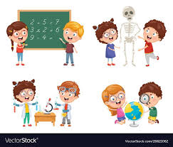 kids having science lessons download a free preview or high quality adobe illustrator ai eps pdf and high res science lessons cartoon clip art school images