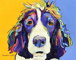 Colorful Attitudes Pat Saunders White Animals Pet Portraits Brightly Colored Paintings Acrylic Painting Bold Style Large Dog Art Animal Paintings Dog Paintings