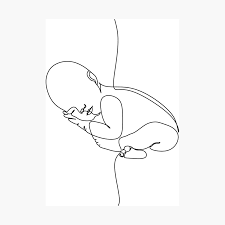 Newborn One Line Art Line Drawing Baby Baby Sleeping By Onelineprint Redbubble Line Art Drawings Line Art Drawings