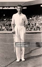 American tennis champion Don Budge at Wimbledon, circa 1938, the year...  News Photo