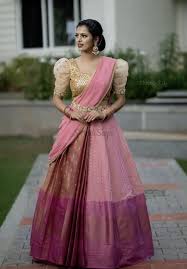 Bold colors, checks and stripes are the highlights of. 23 Elegant Saree Lehenga Designs For The South Indian Brides Shaadisaga