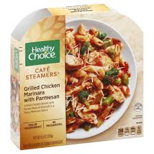 You have to learn to read the label of contents as to calories. Healthy Choice Cafe Steamers Grilled Chicken Marinara Shop Entrees Sides At H E B