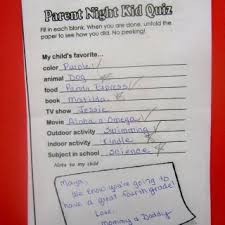 Minds In Bloom Parent Night Kid Quiz Free Back To School Night Parent Night Parents As Teachers