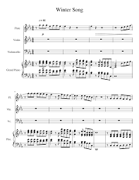 Download Winter Song Accompaniment Sheet Music For Violin Flute Cello Piano Mixed Quartet Download And Print In Pdf Or Midi Free Sheet Music Musescore Com