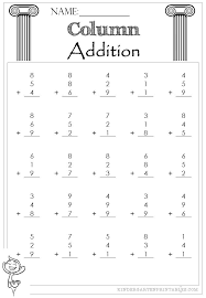 3 Addend Column Addition Worksheets 1 Digit Column Addition 1 Digit 3 Addends Column Addition Addition Worksheets Worksheets For Kids