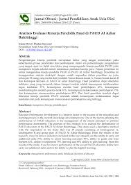 Selain itu juga ada lppa kelompok bermain baik semester 1 maupun semester 2 secara lengkap dan gratis. Pdf Analisis Evaluasi Kinerja Pendidik Pendidikan Anak Usia Dini Di Paud Al Azhar Bukittinggi