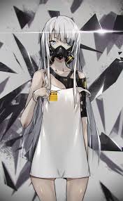 非日常的なカッコよさ ガスマスク女子 漫画ガール ガスマスク イラスト ダークなアニメ