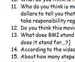 What does super size me mean? Movie Worksheet Supersize Me
