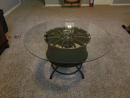 Our solid wood industrial modern coffee table with iron wheels gives that idea a shape. Diy Spinning Wheel Coffee Table Album On Imgur