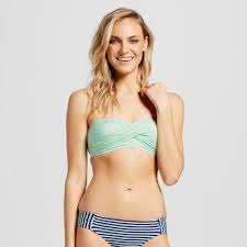 Women S Molded Cup Twist Bandeau Bikini Top Mint Green M Mossimo Bandeau Bikini Bikini Tops Bikini Pattern