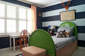 Black and white living room with striped wall & hot pink. Navy Striped Boy S Room Remix