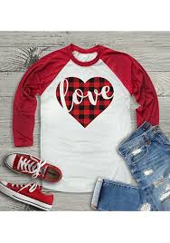 From heart sweaters to shirts & heart accessories, talbots has you covered. White Patchwork Red Plaid Heart Love Print Valentine S Day Couple T Shirt T Shirts Tops