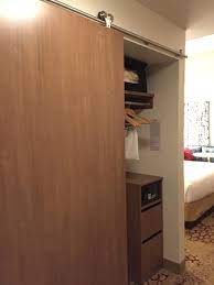 Instead, hotels are finding closet doors and dressers are disappearing, nooks are becoming more fashionable and the bed is. Sliding Barn Door For Closet And Bathroom Picture Of The Landing Hotel At Rivers Casino And Resort Schenectady Tripadvisor
