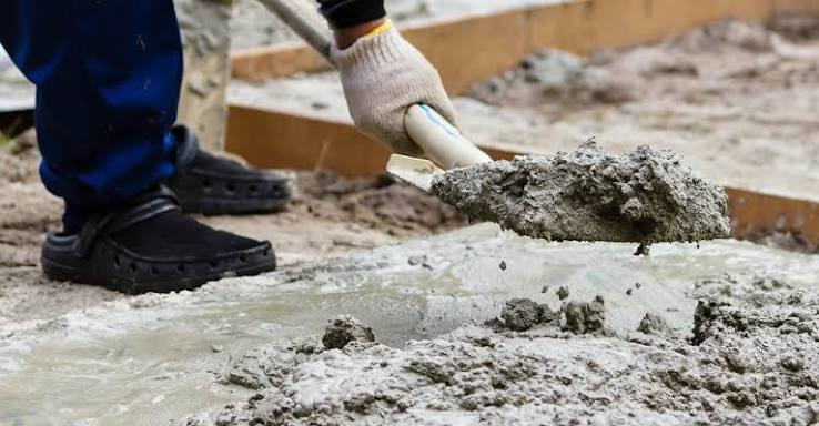 Sacos de cimento utilizados em obra de construção civil