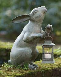 Build a backyard paradise or create an outdoor oasis! Rabbit With Lantern Garden Statues Gardenart Charleston Gardens Garden Statues Garden Art