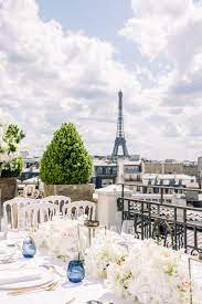 Chic Rooftop Wedding In Paris Parisian Wedding Theme Wedding Venue France Rooftop Wedding Venue