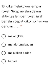 Lempar satu tangan untuk mencapai jarak dengan lembing anak.nama lomba : Dika Melakukan Lempar Roket Sikap Awalan Dalam Aktivitas Lempar Roket Ialah Berjalan Cepat Brainly Co Id