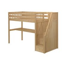 The plywood was cut at 36″ x 72″ and was attached to the 2×4 mattress supports above it using finish nails. Twin Xl High Loft Bed With Stairs Desk Maxtrix Kids