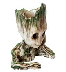 Groot Baby O Pensador 15cm Em Resina Vaso De Plantas Porta Caneta Bonecos Marvel Resina