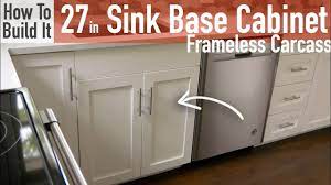 Aug 17, 2021 · once your cabinets are clean, you can paint the front of the cabinet doors. Diy 27in Sink Base Cabinet Carcass Frameless Youtube