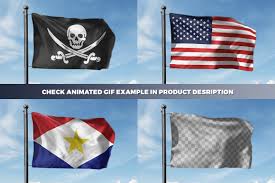Photorealistic Flag Mockup Brochure Design Template Flag Mockup