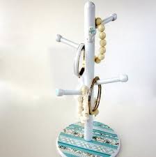 Diy Jewelry Organizer From A Cup Holder Jewelry Organizer Diy Diy Jewelry Holder Jewelry Stand