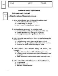 Attached With This Preparation Are 1 Reading Quiz Blanks 2 Reading Quiz Answer Key This Reading Quiz Has Al Reading Comprehension Answers Comprehension