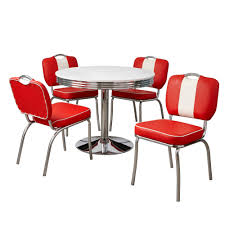 5pc Raleigh Retro Dining Set White Red Buylateral 5 Piece Dining Set Diy Kitchen Decor Dining Set