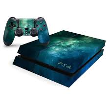 Playstation 4 Console Skin Teal Galaxy Space Decal Playstation 4 Console Ps4 Console Video Game Devices