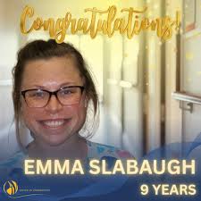 🎉👏 Celebrating 9 Years with Emma Slabaugh! 👏🎉 Please join us in  congratulating Emma Slabaugh, our amazing Assistant Director of Nursing,