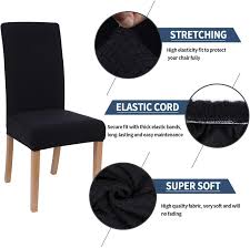 Sure fit stretch pique short dining room chair cover (black) overstock. Buy Smiry Chair Covers For Dining Room Set Of 4 Stretch Jacquard Dining Room Chair Covers Removable Washable Parsons Chair Slipcovers Seat Protector Twill Black Online In Vietnam B08hmjxwz3