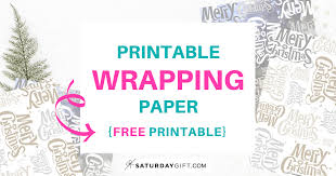 It doesn't get any easier than that! Printable Merry Christmas Wrapping Paper Free Printable Saturdaygift
