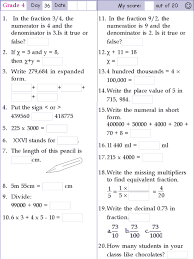 Addition, multiplication, geometry, money values, graphing, telling time, decimals, roman and arabic numerals, rounding up numbers, adding three numbers, finding variables in equations, algebraic expressions, logic, word problems, etc. Mental Math Grade 4 Day 36 Mental Maths Worksheets 4th Grade Math Worksheets Mental Math