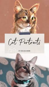 Custom Cat Portrait Digital Pet Portrait Custom Pet Portrait Painting Personalized Cat Illustration Cat Memorial Gift Video Video In 2020 Custom Cat Portrait Pets Drawing Cat Illustration