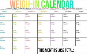 Weight Loss Weight Loss Calendar