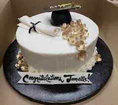 Calumet Bakery Textured Buttercream Graduation Cake With Fruit Blossoms And Fondant Diploma Calumet Bakery Graduation Cakes Pictures Graduation Cakes