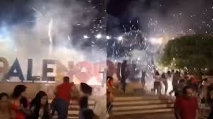 Grito de Independencia en Palenque: Pirotecnia cae sobre el público y deja heridos en Chiapas