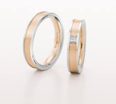 Wedding Ring Satin Finish Rose With With White Edges And Diamond 45mm Ring On Right Weddi Rose Gold Wedding Ring Engagement Rings Rose Gold Engagement Ring